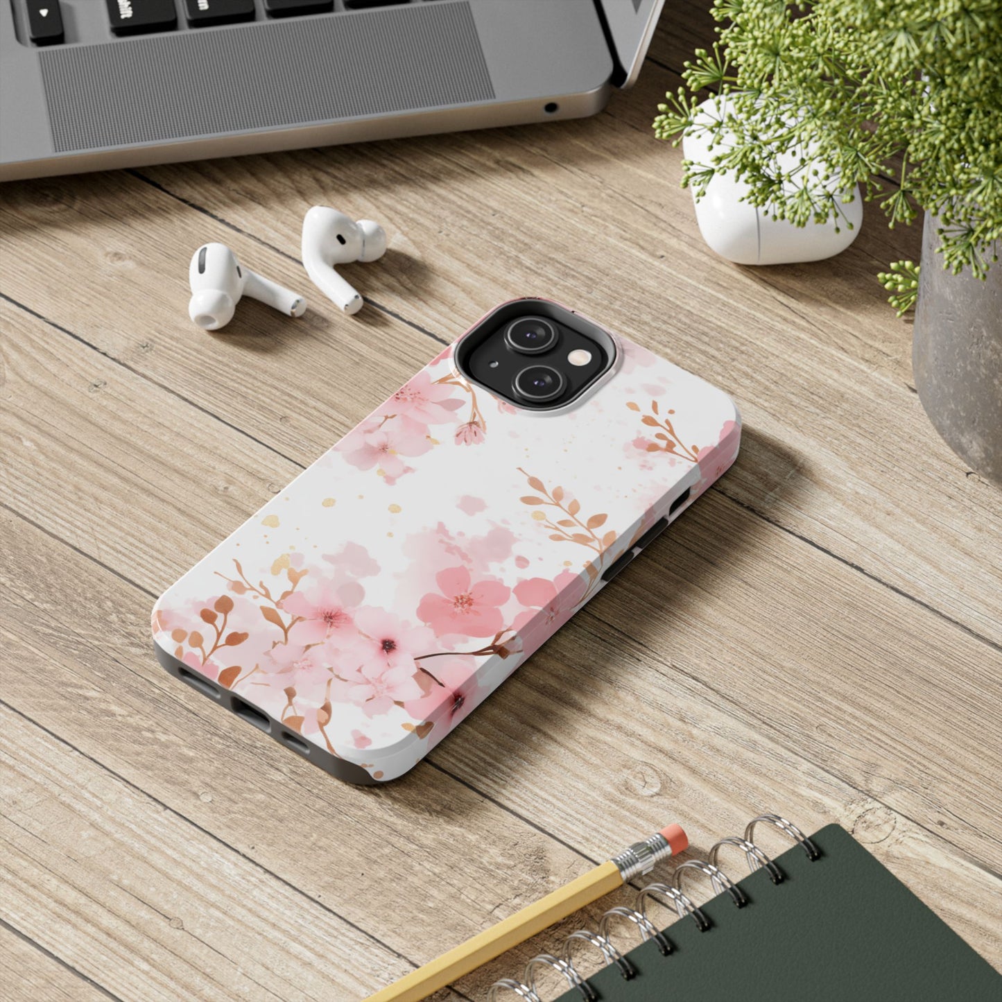 Soft Pink Cherry Blossom iPhone Case – Elegant Floral Design