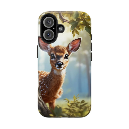 Whimsical Fawn in a Sunlit Forest iPhone Case