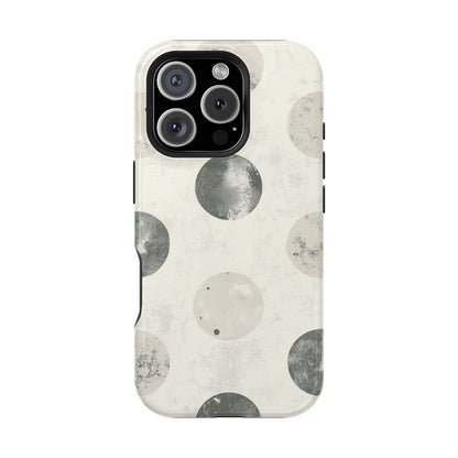 Vintage Polka Dot MagSafe iPhone Case - Neutral Retro Protective Cover