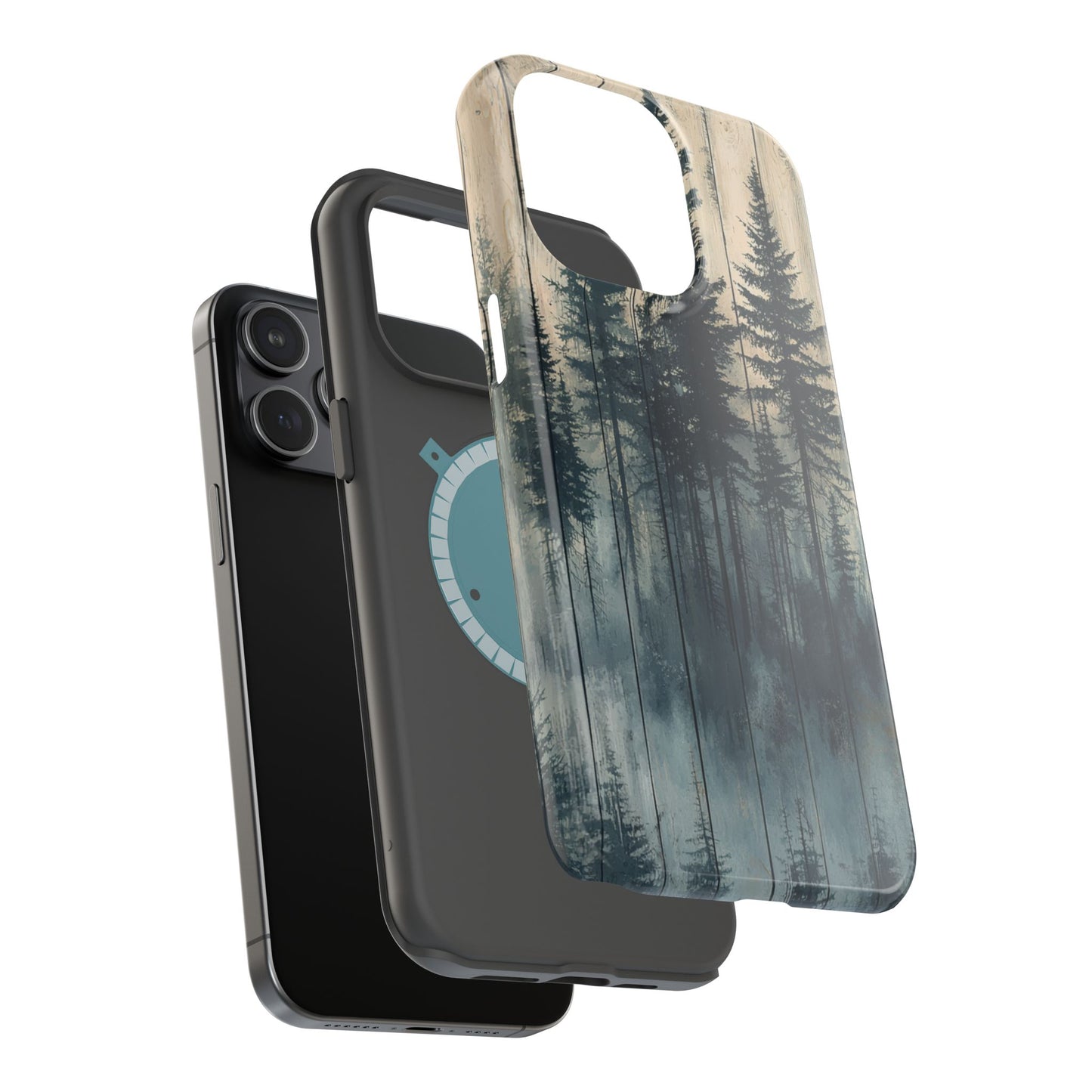 Misty Forest MagSafe iPhone Case - Rustic Nature-Inspired Protective Cover