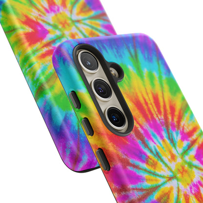 Vibrant Rainbow Spiral Tie-Dye Samsung Galaxy Case – Bold & Retro Style