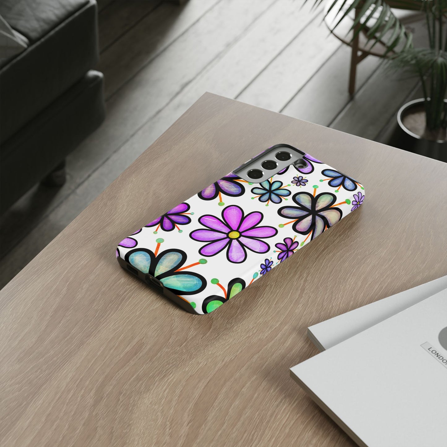 Whimsical Lavender Floral Samsung Galaxy Case – Ultra-Slim, High-Gloss Finish