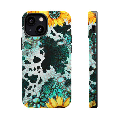 Boho Turquoise Sunflower Lace - MagSafe iPhone Series Case