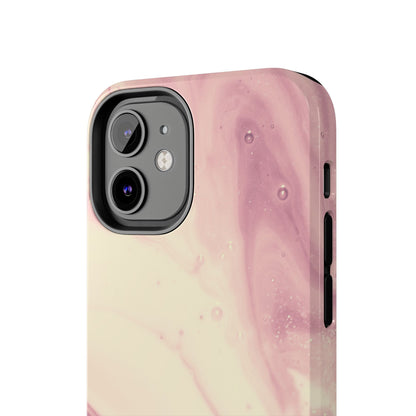 Blush Marble Glow – iPhone Case with Rose Gold & Pink Swirl Pattern