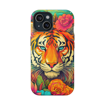 Fierce Rainbow Tiger Art - MagSafe iPhone Case