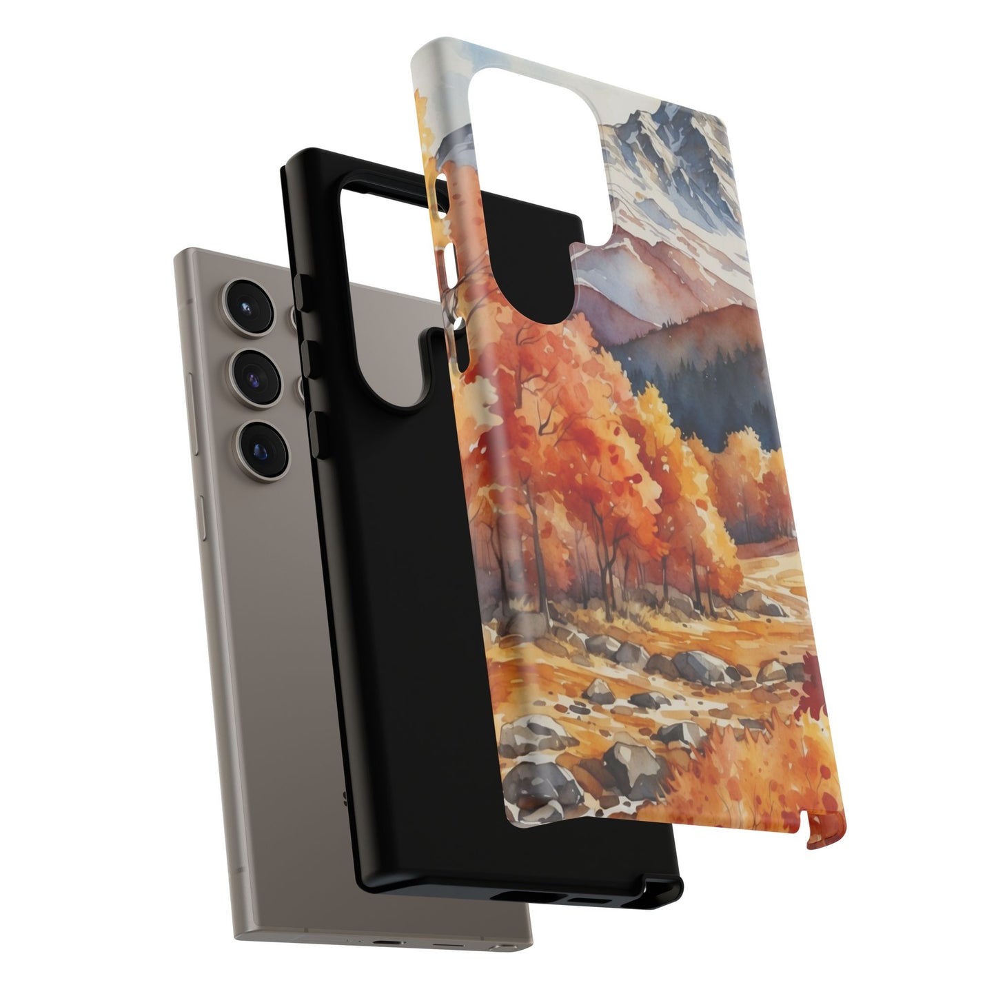 Watercolor Autumn Forest and Mountains - Samsung Galaxy Case