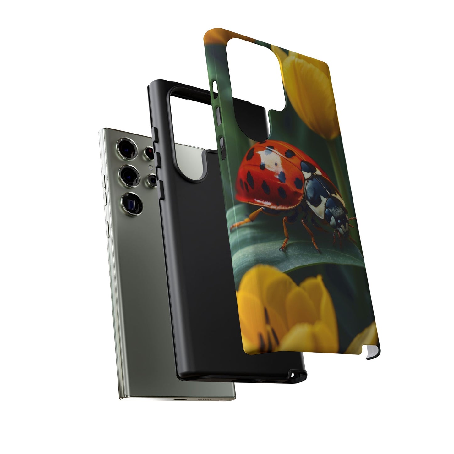 Samsung Galaxy Case: Vibrant Ladybug Amidst a Lush Yellow Flower Garden