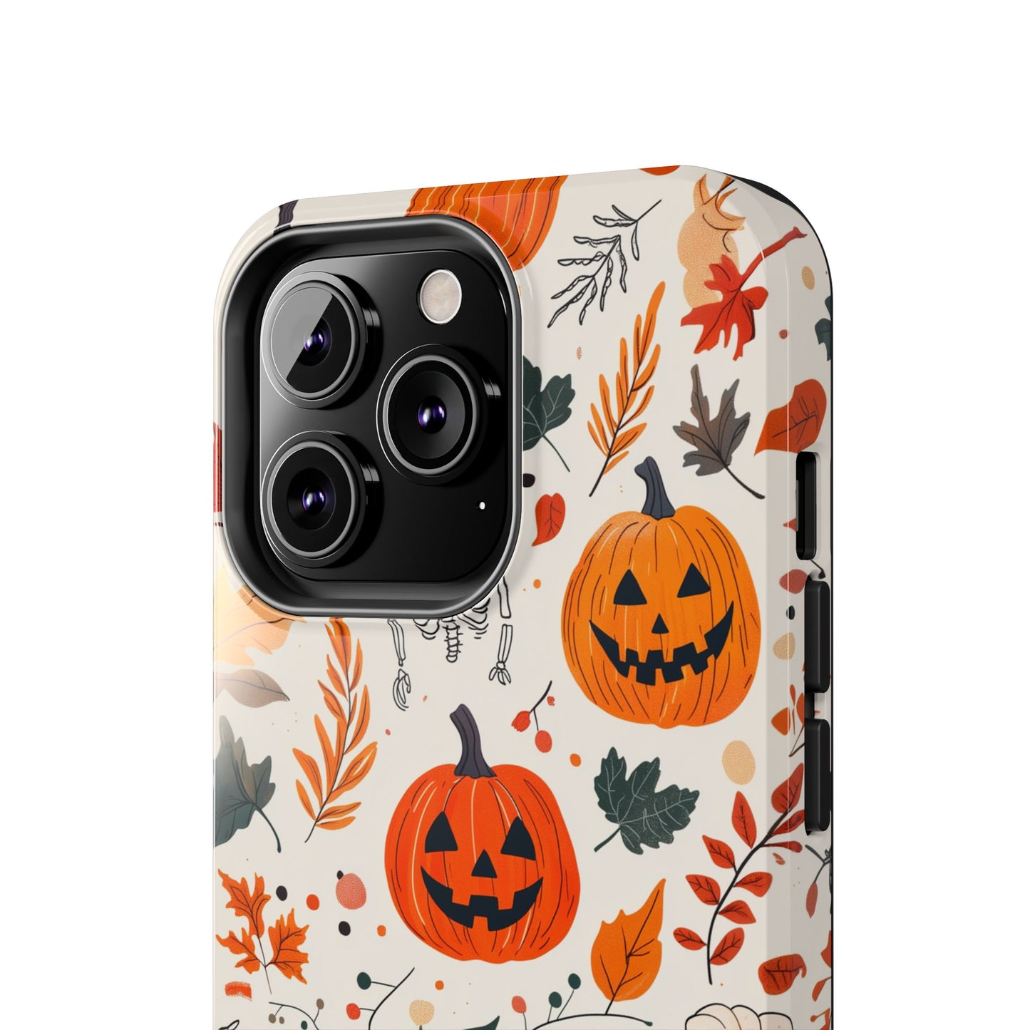 Halloween Pumpkin & Skeleton iPhone Case – Spooky Autumn Design