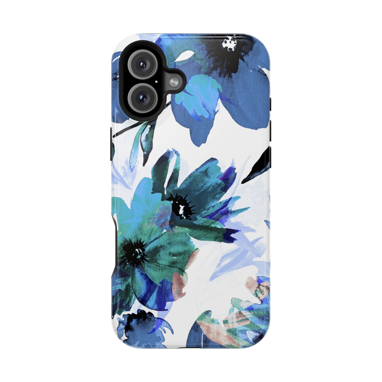 MagSafe iPhone Case – Serene Blue Blossom