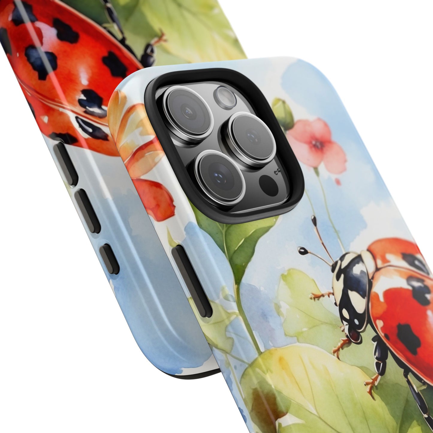 Watercolor Ladybug & Poppy Fields - iPhone Series Case