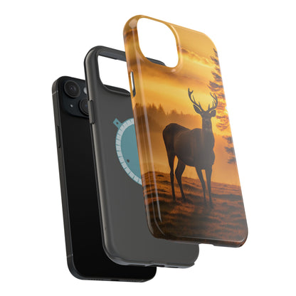 Sunset Majesty: Regal Stag – MagSafe iPhone Case