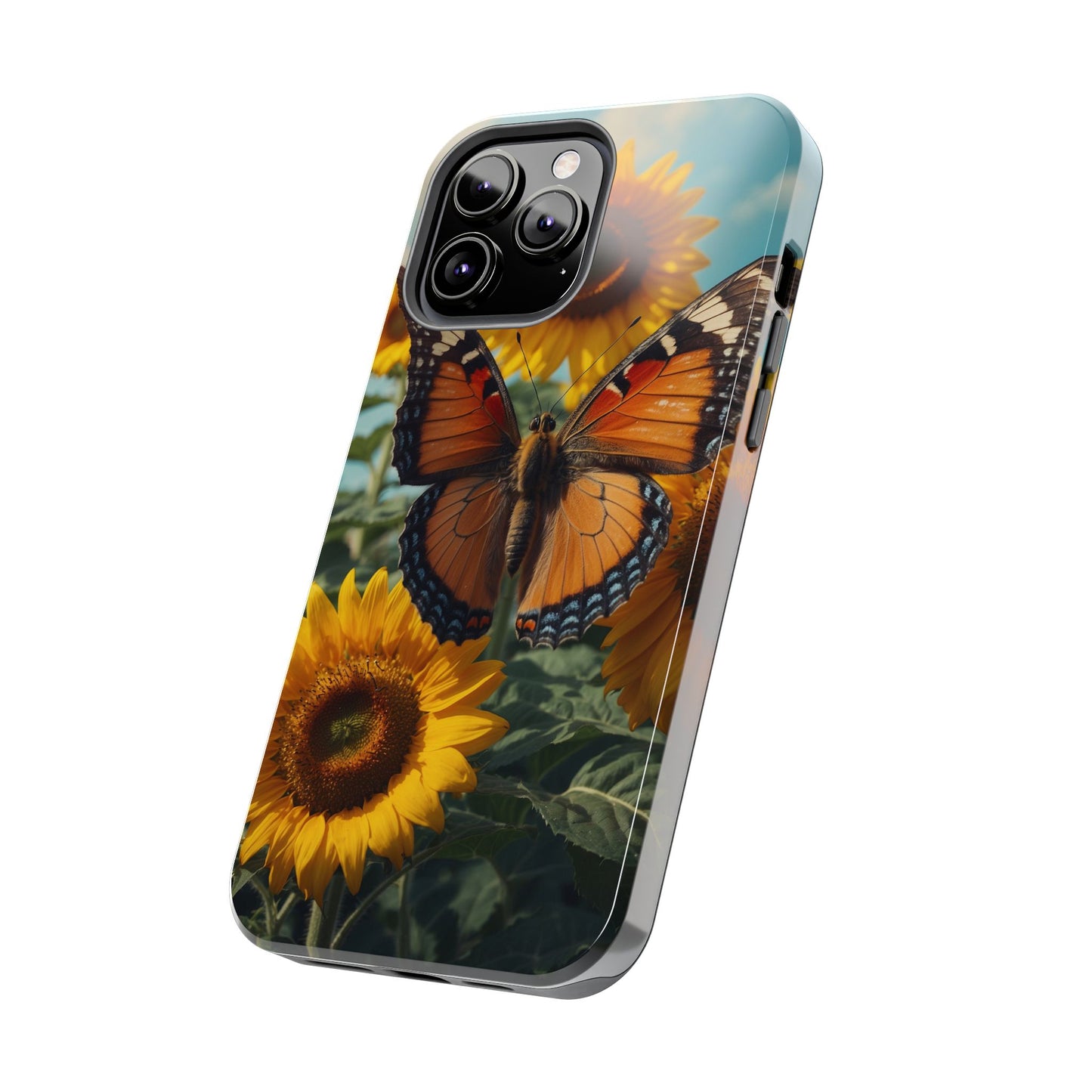 Vibrant Butterfly & Sunflower – iPhone Case