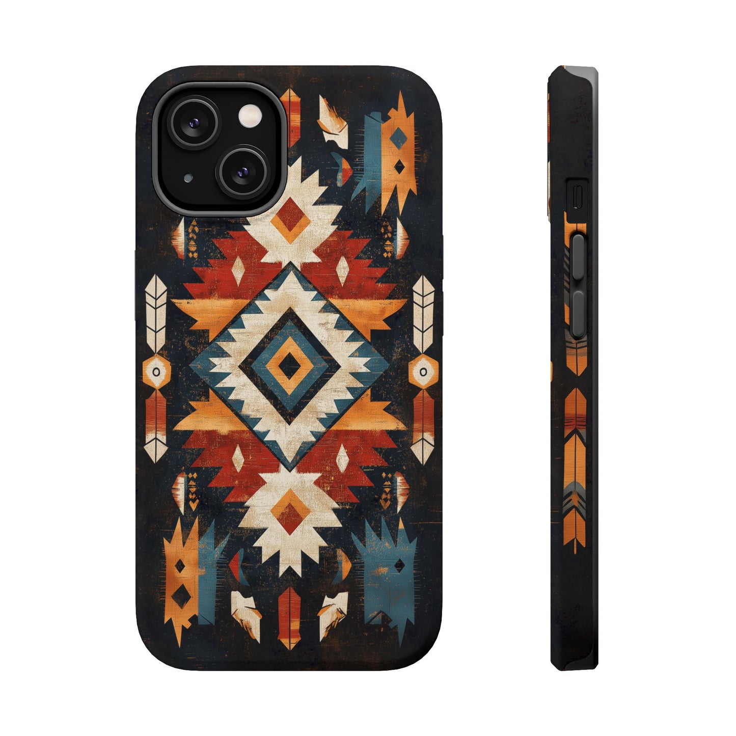 Southwestern Arrow & Diamond Tough MagSafe iPhone Case – Bold Tribal Design, Dual-Layer Protection