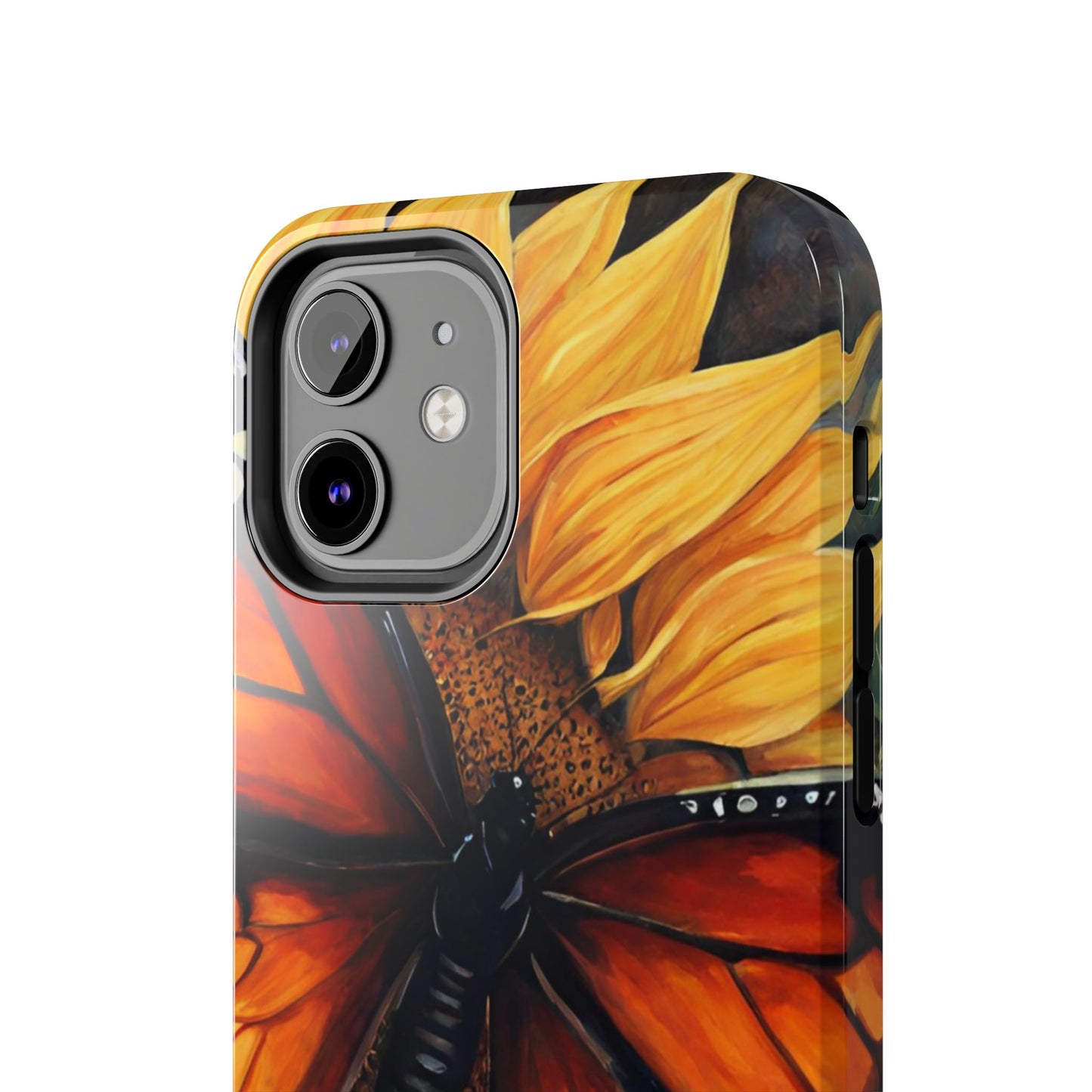 Monarch Butterfly & Sunflower Art – iPhone Case