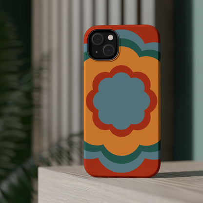 Retro Flower Power MagSafe iPhone Case – Bold 70s-Inspired Design with Dual-Layer Protection