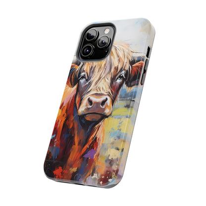 Cute Western Phone Case | Highland Cow | Robust Rocky Mountain-Inspired | Expressionism | Fresco