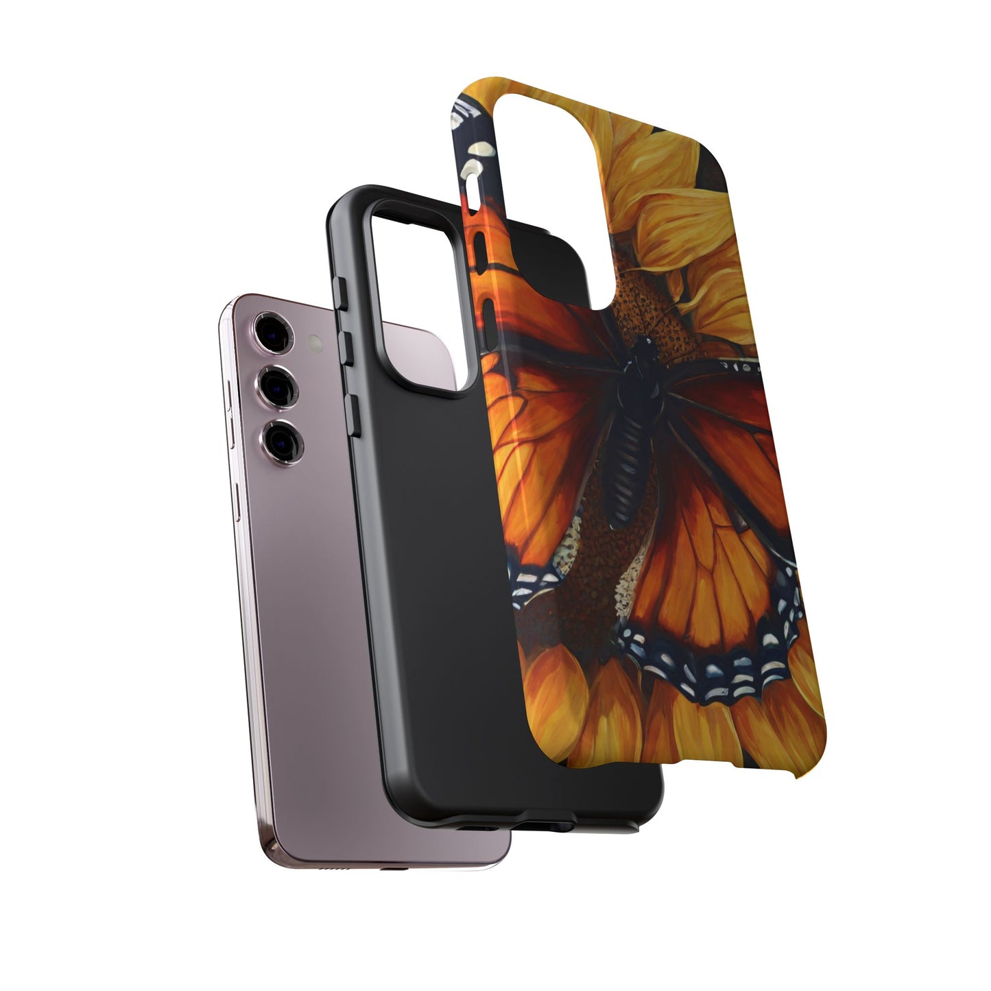 Monarch Butterfly & Sunflower Art – iPhone Case