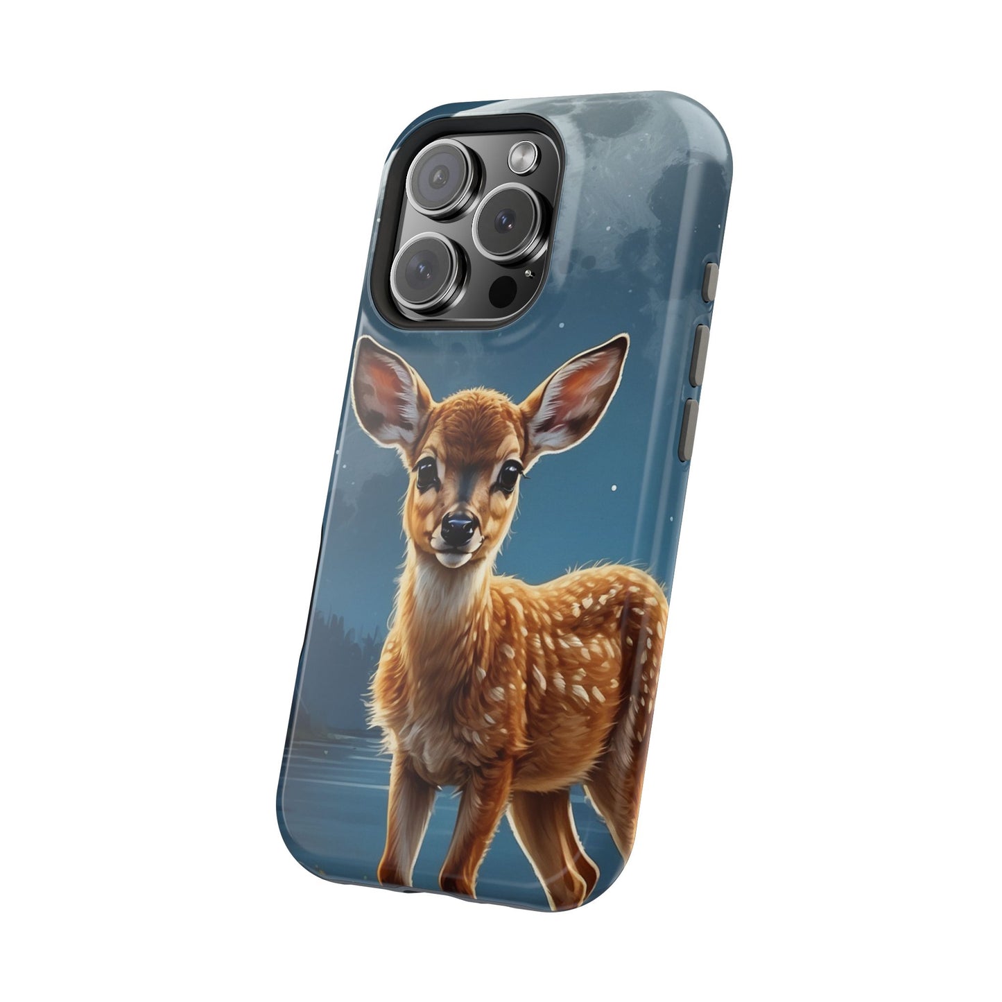 MagSafe-Compatible iPhone Case – Enchanted Fawn Under the Moonlit Sky