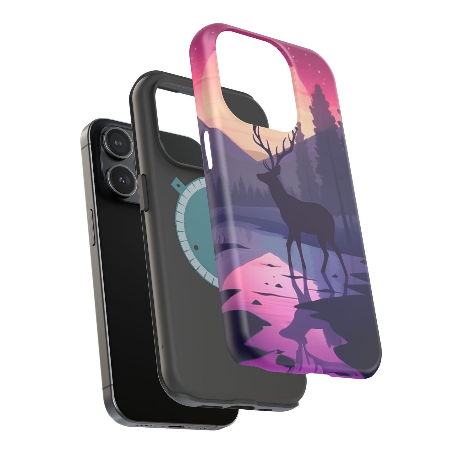 Twilight Elegance: Stag Reflection – MagSafe iPhone Case