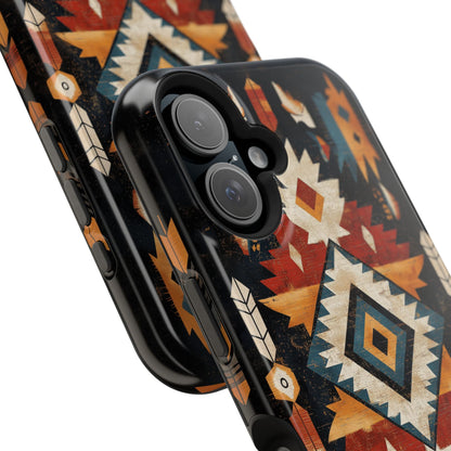 Southwestern Arrow & Diamond Tough MagSafe iPhone Case – Bold Tribal Design, Dual-Layer Protection