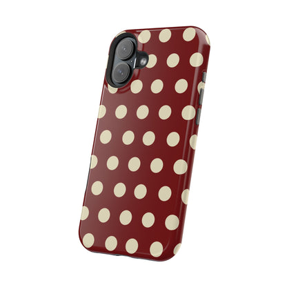 Classic Red & Cream Polka Dots - MagSafe iPhone Case