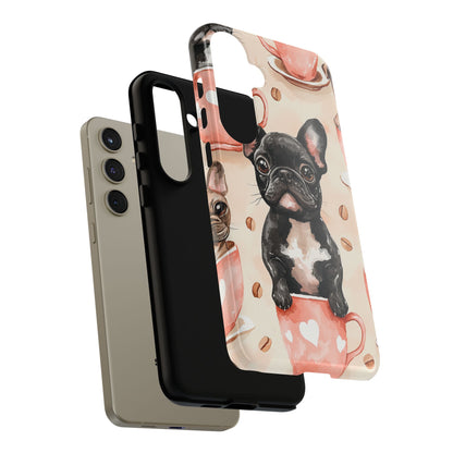 French Bulldog in Coffee Cup  Samsung Galaxy  Case – Cute Dog Art, Shockproof & Slim Design