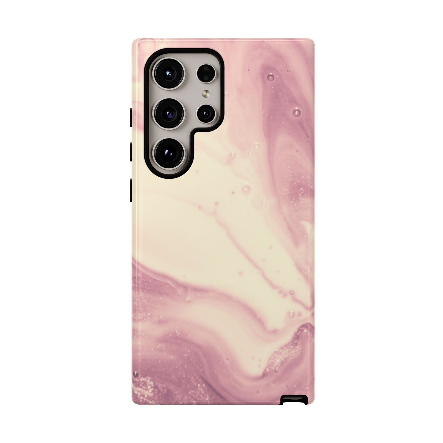 Blush Marble Glow – Samsung Galaxy Case with Rose Gold Swirl Design