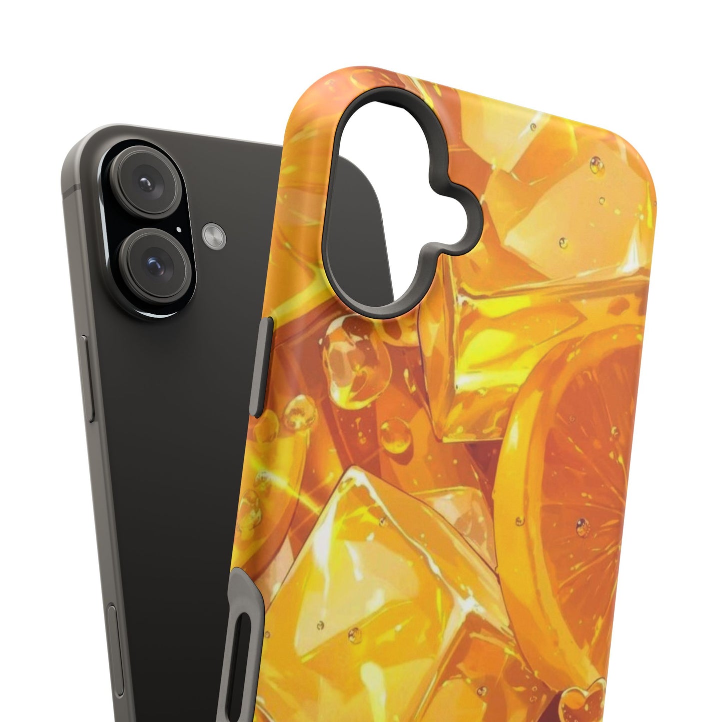 Citrus Splash MagSafe iPhone Case – Bright Orange Slices & Ice, Dual-Layer Protection