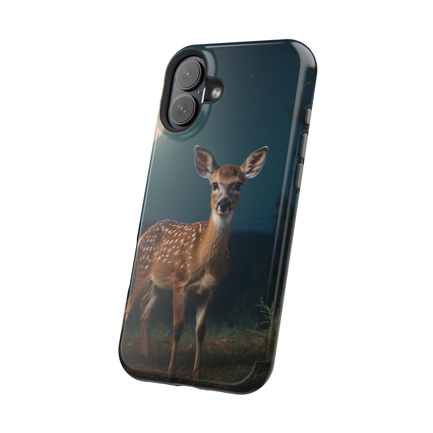 MagSafe-Compatible iPhone Case – Mystic Fawn Under the Moonlit Sky