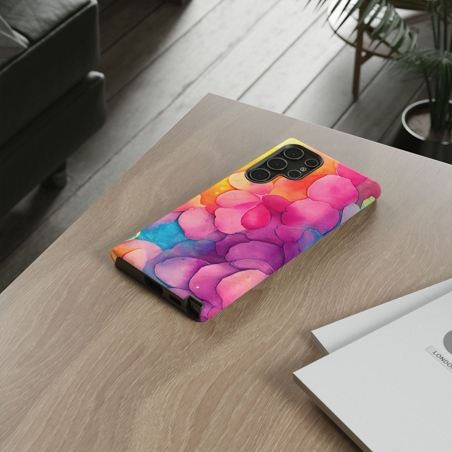 Sunset Petals Watercolor Samsung Galaxy Case – Slim Design, Glossy Finish