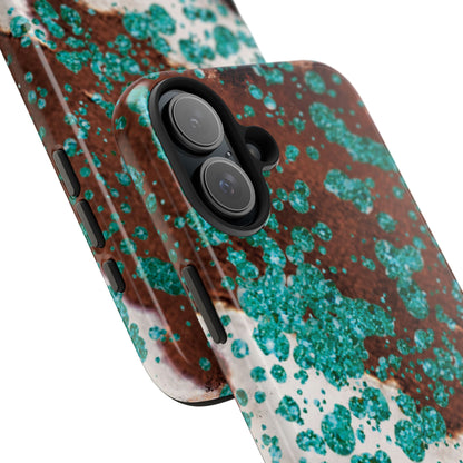 Teal Glitter Cowhide - iPhone Series Case