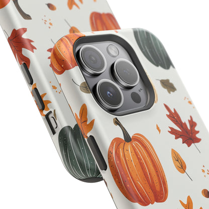 Autumn Pumpkin MagSafe iPhone Case – Fall Leaves and Harvest Design