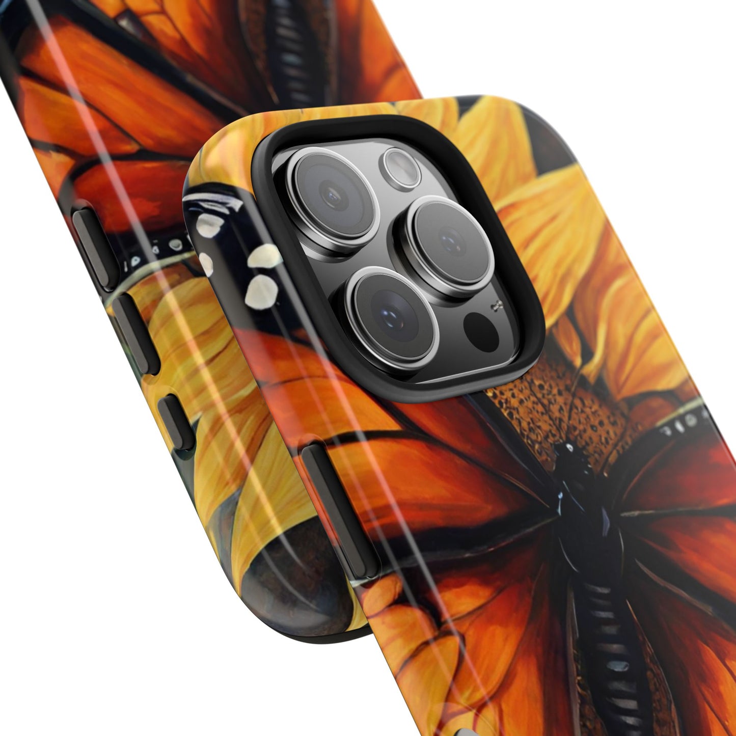 Monarch Butterfly & Sunflower Art – iPhone Case