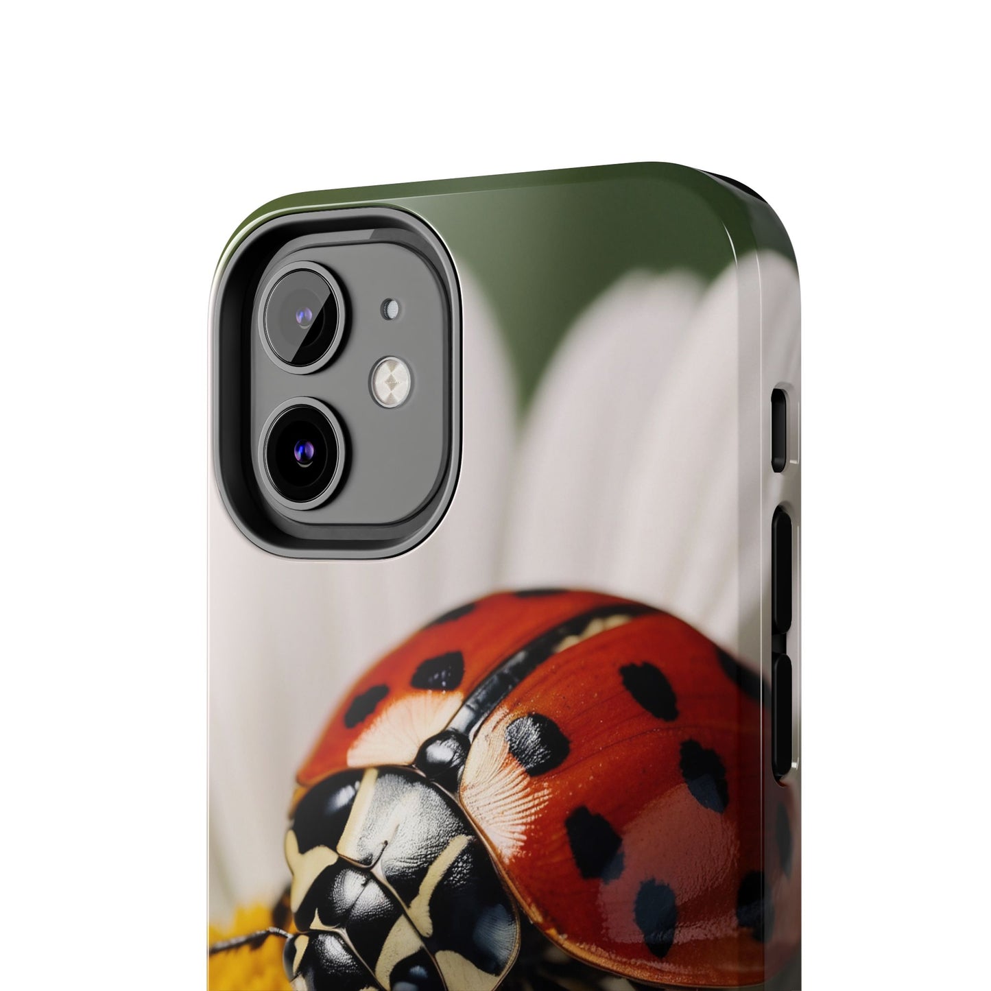 iPhone Case: Ladybug on White Daisy