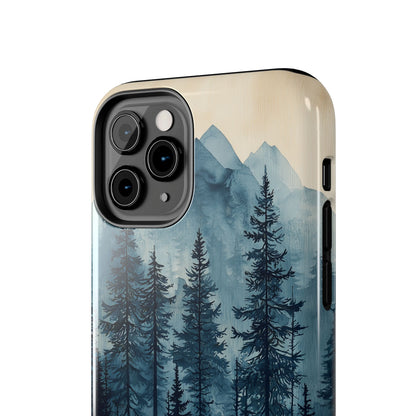 Misty Forest iPhone Case - Nature-Inspired Mountain Scene Protective Cover