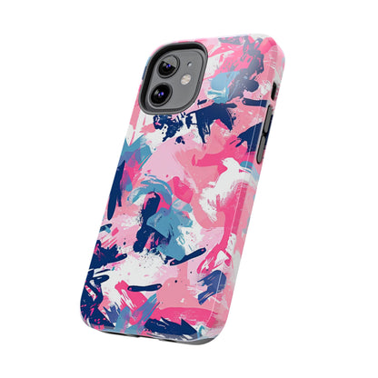 Vibrant Pink & Navy Abstract Splash – iPhone Case