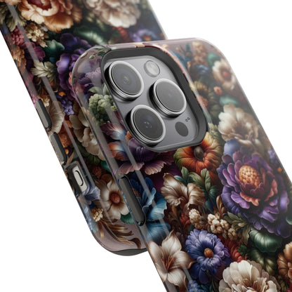 Floral Elegance MagSafe Compatible iPhone Case – Protective Dual-Layer Design with Vibrant Full-Wrap Print