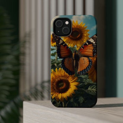 Vibrant Butterfly & Sunflower – MagSafe iPhone Case