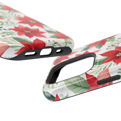 Festive Poinsettia Holiday Pattern – MagSafe iPhone Series Case