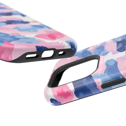 MagSafe Case: Dynamic Pink & Navy Brushstroke Art