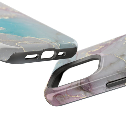 Sky Blue & Purple Marble Wave – MagSafe Case with Dreamy Marble Design