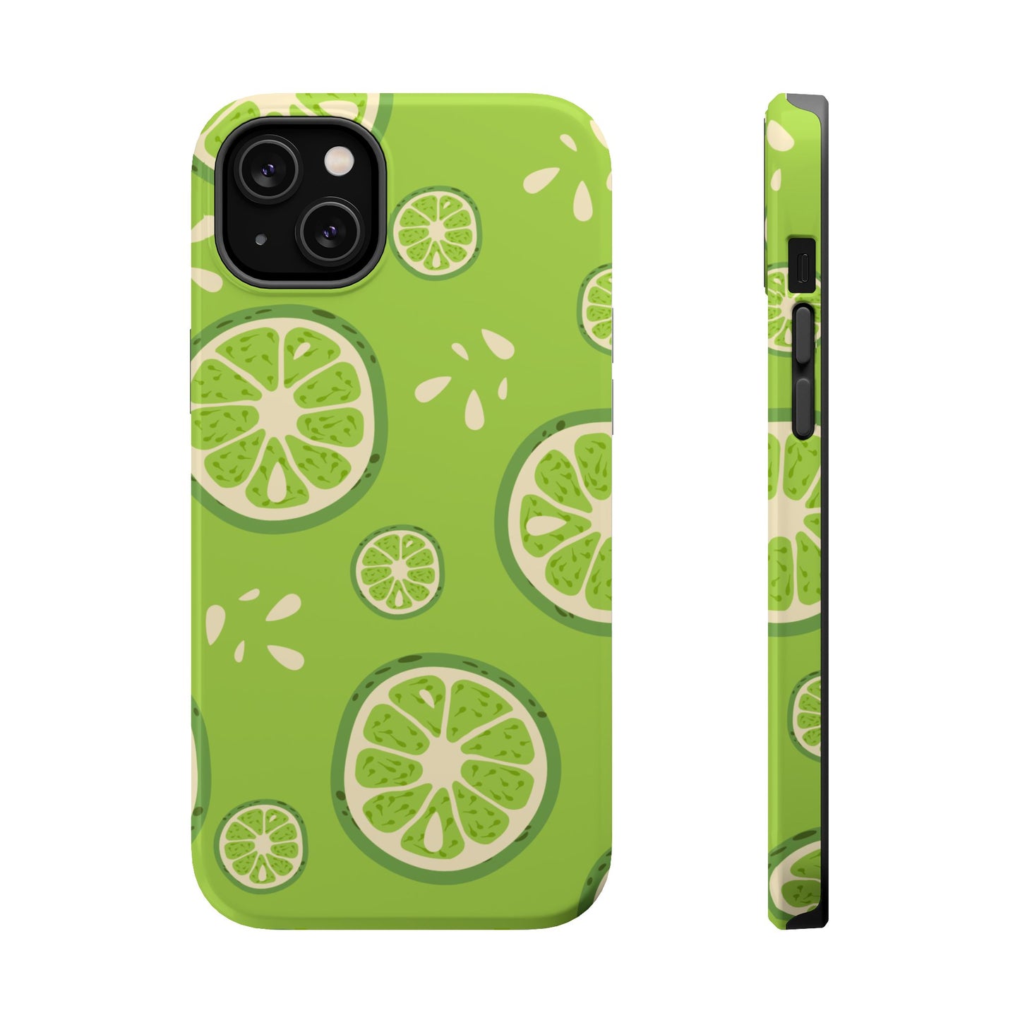 Zesty Lime Splash Tough MagSafe iPhone Case – Fresh Citrus Design, Dual-Layer Protection