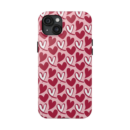 Hand-Drawn Hearts iPhone Case