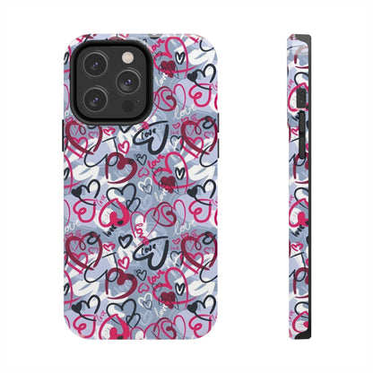 Graffiti Love Hearts iPhone Case