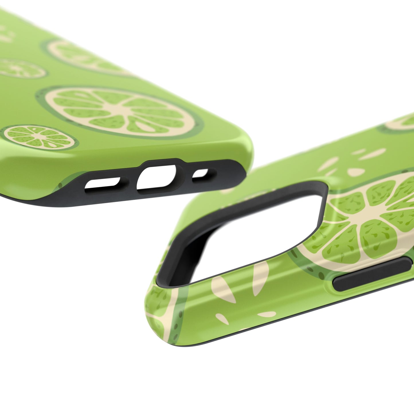 Zesty Lime Splash Tough MagSafe iPhone Case – Fresh Citrus Design, Dual-Layer Protection