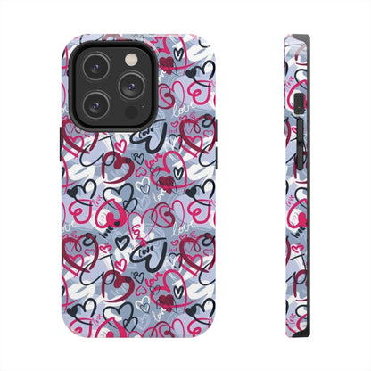 Graffiti Love Hearts iPhone Case