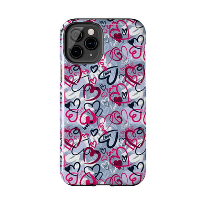 Graffiti Love Hearts iPhone Case