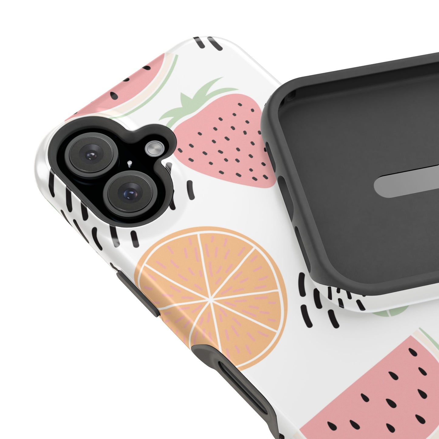 Tropical Fruit Fiesta Tough MagSafe iPhone Case – Fun Watermelon, Pineapple, and Citrus Design