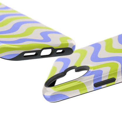 Neon Wave MagSafe iPhone Case – Bold Dual-Layer Protection with 70s-Inspired Vibe