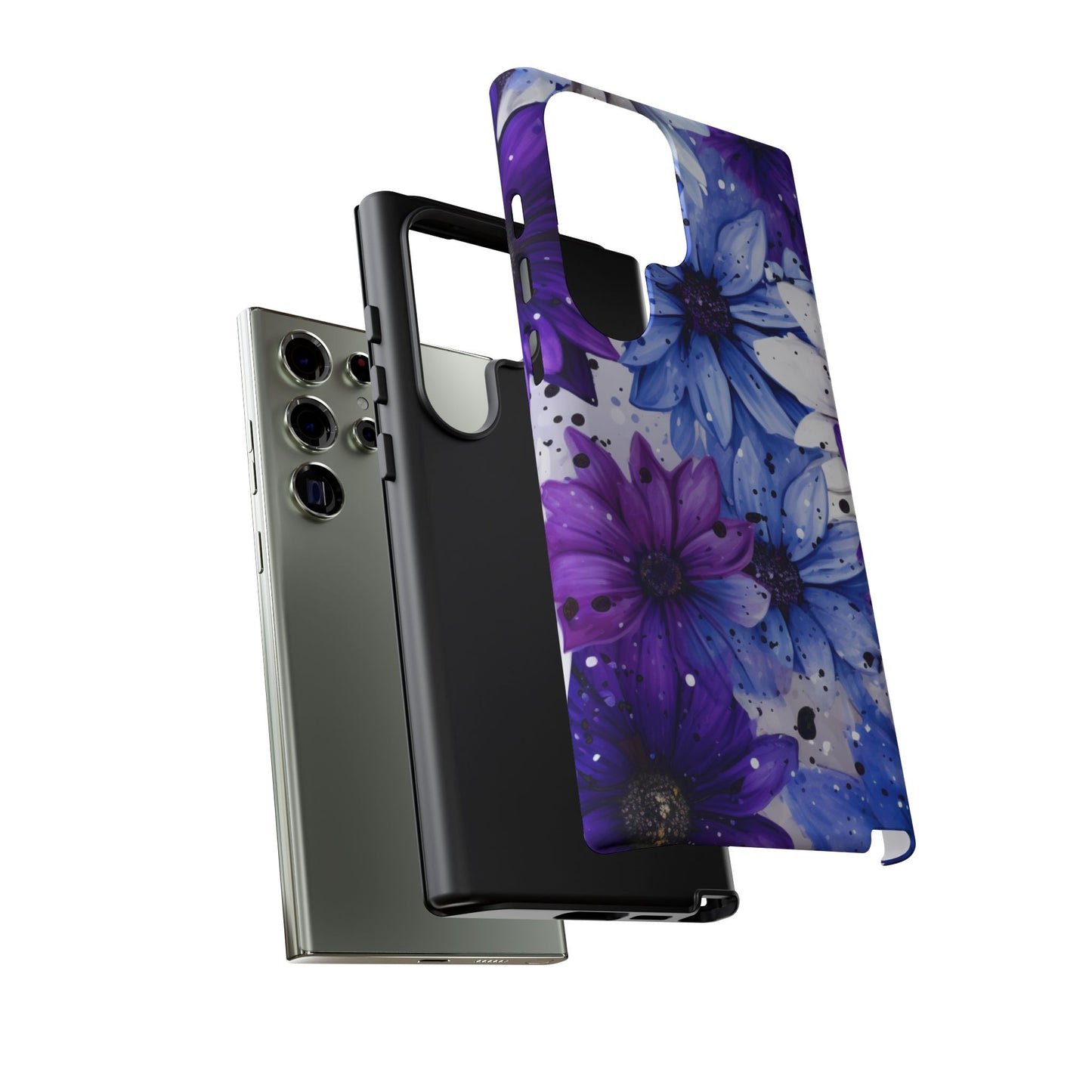 Vibrant Purple & Blue Floral Splash - Samsung Galaxy Series Case